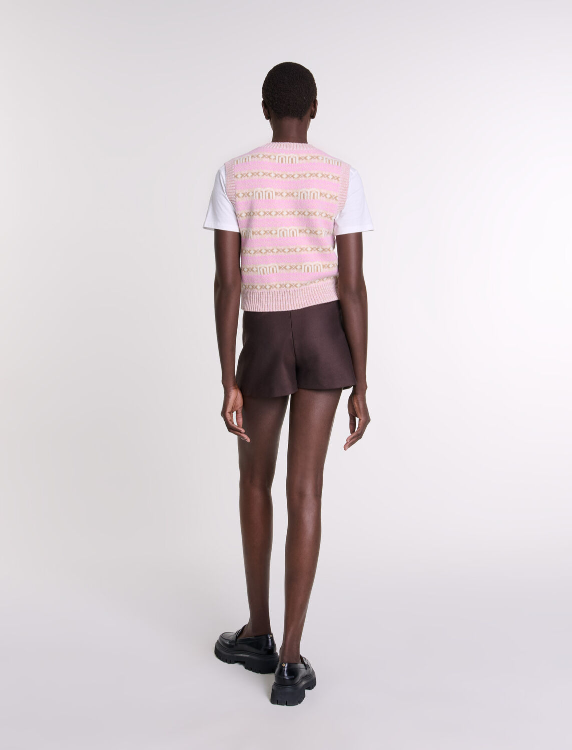Sleeveless jacquard jumper - Fall-Winter Collection - MAJE