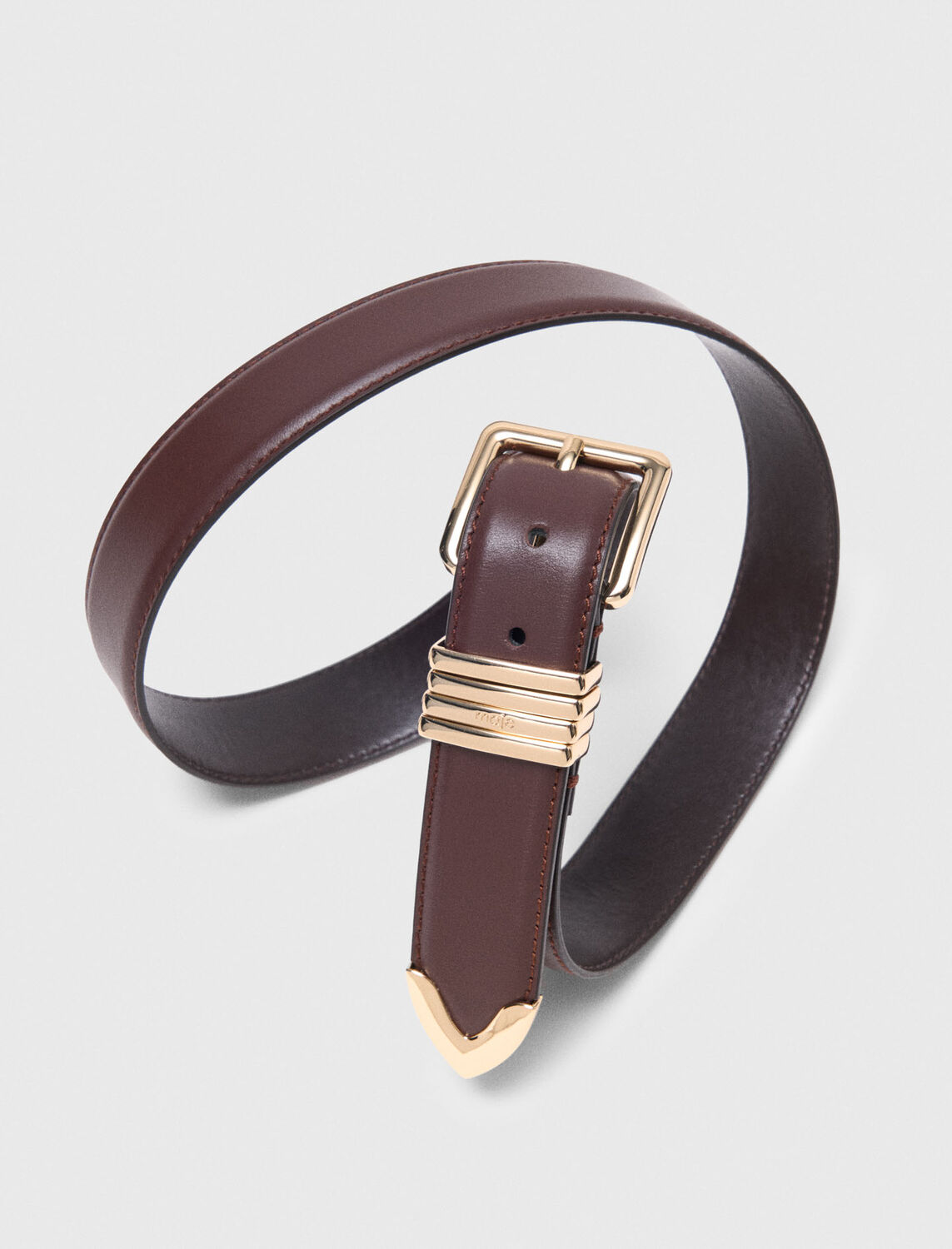 Smooth leather belt : Belts color Dark brown