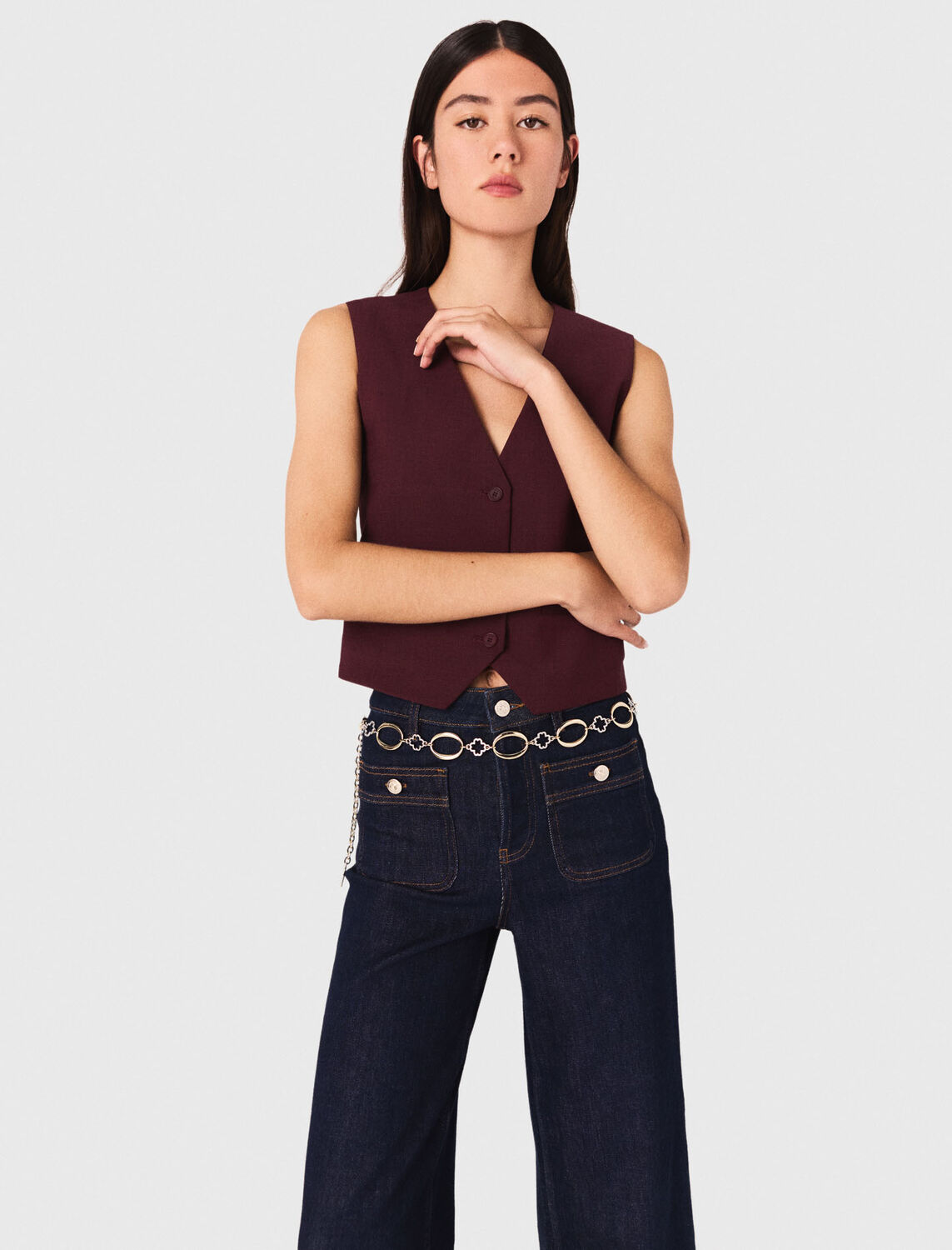 maje : Tops 顏色 紫红色/BURGUNDY