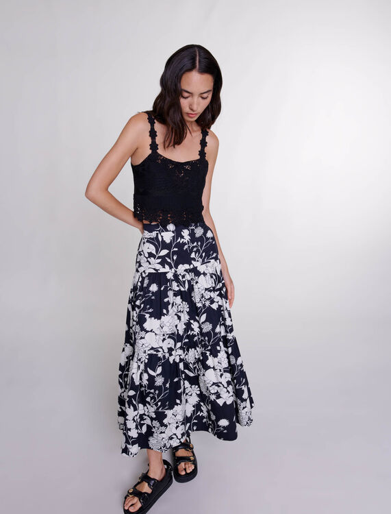 Floral print maxi skirt - Skirts & Shorts - MAJE