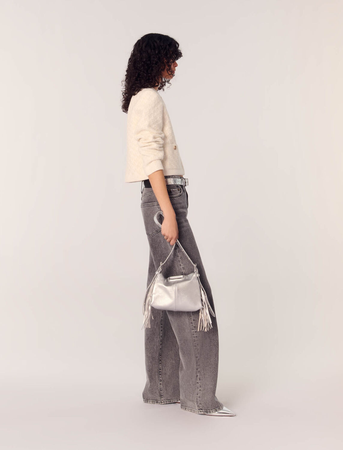 Short tweed-effect cardigan - Sweaters & Cardigans - MAJE