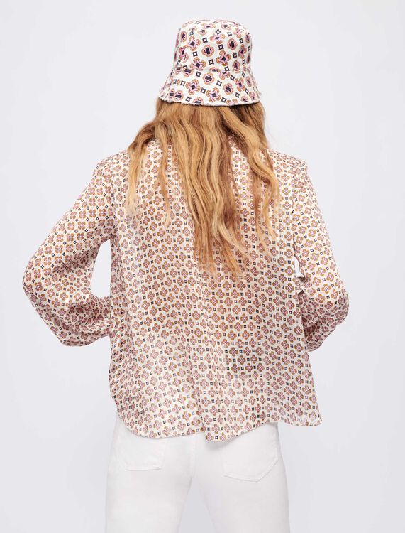Flowing printed jacquard top -  - MAJE