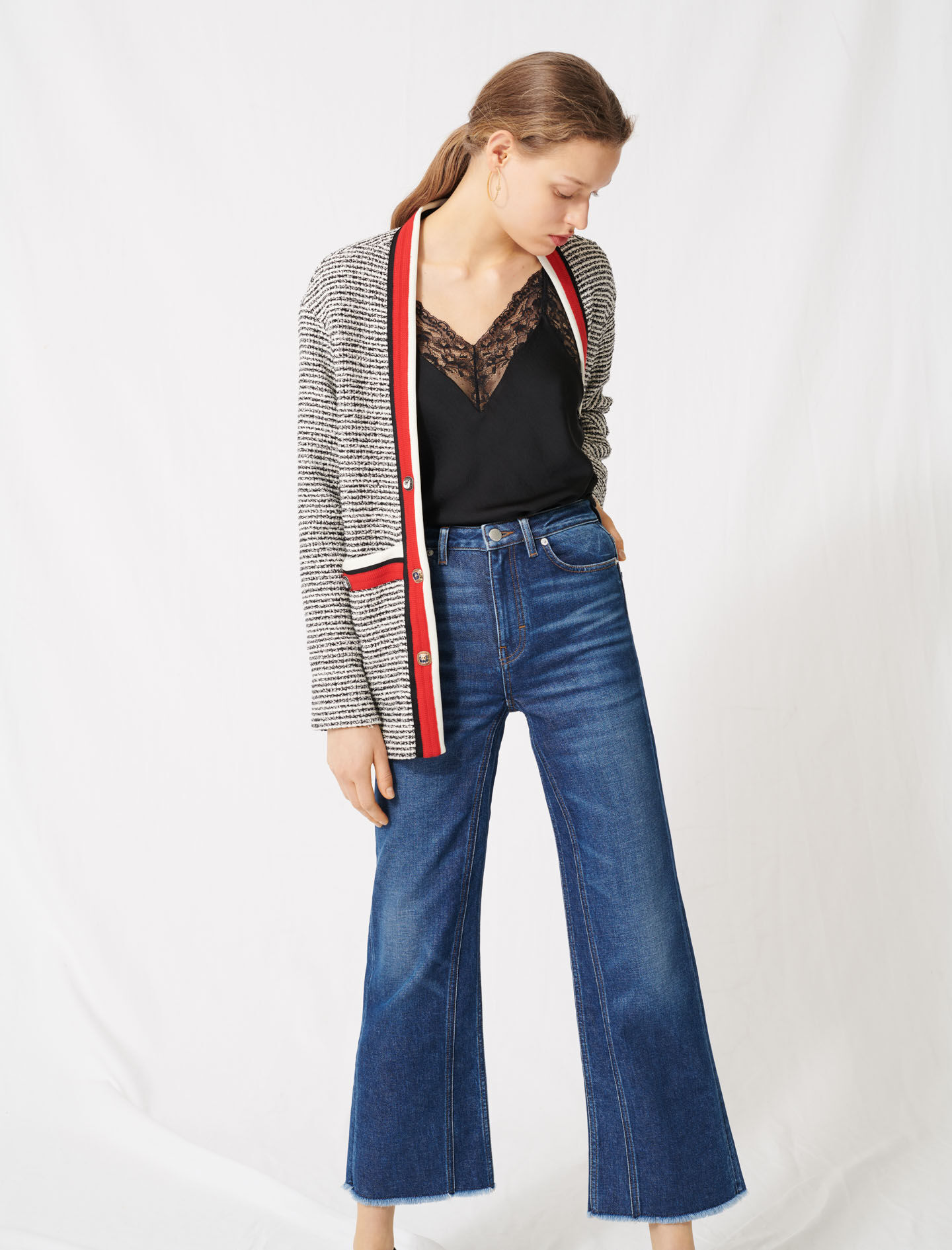 long colourful cardigan