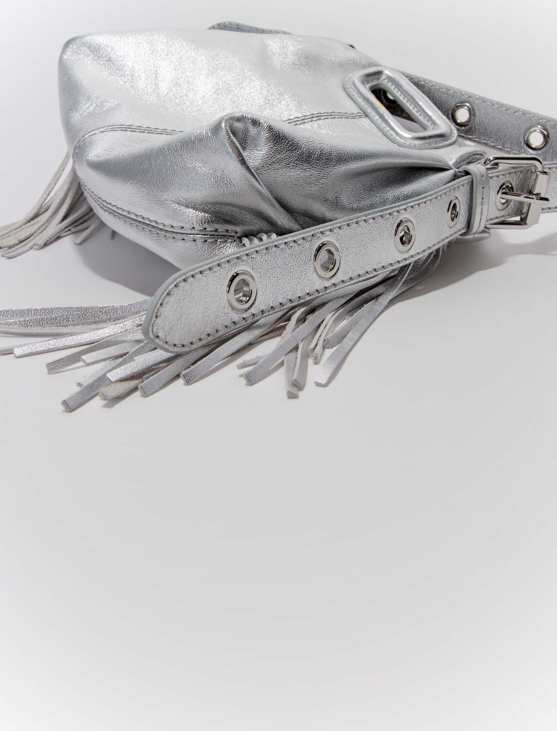 Metallic leather Miss M Mini bag -  - MAJE