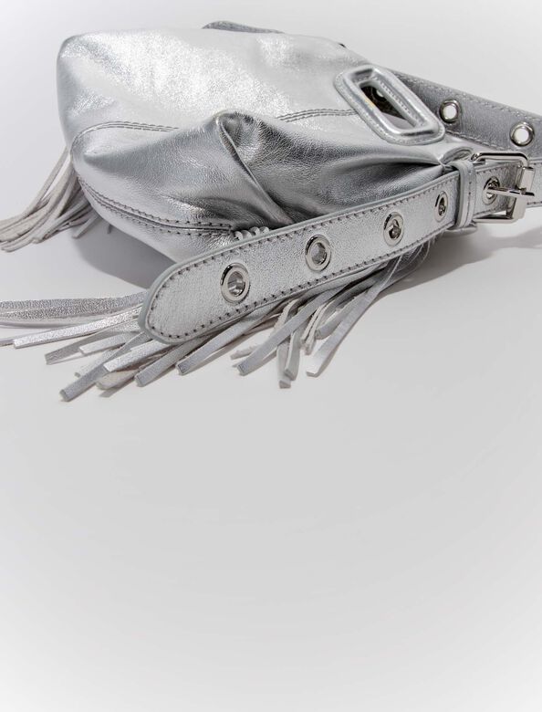 Metallic leather mini Miss M bag : M Bag color Silver