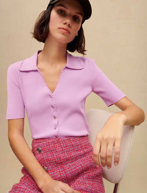 Buttoned knit top - Cardigans & Sweaters - MAJE