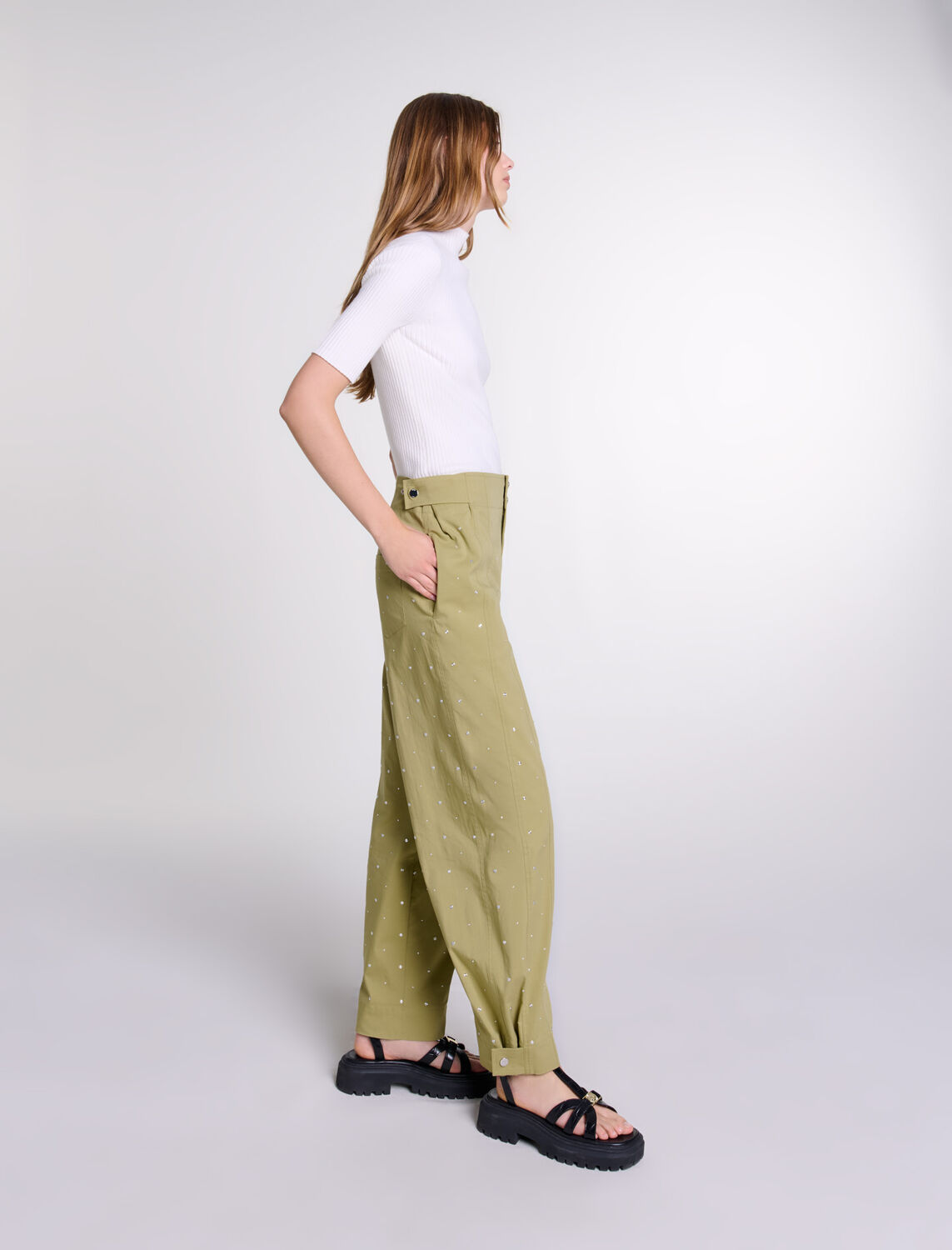 Cotton and silk ribbed top - Fall-Winter Collection - MAJE
