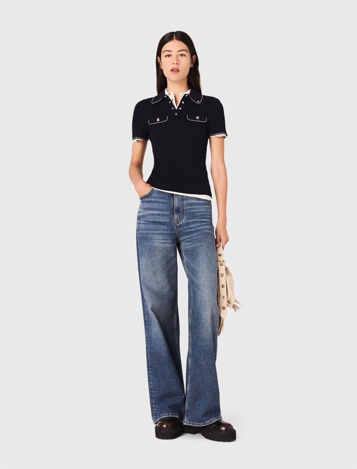 Short-sleeve polo shirt - Sweaters & Cardigans - MAJE