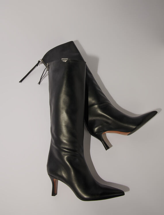 Pointed-toe leather boots - Booties & Boots - MAJE