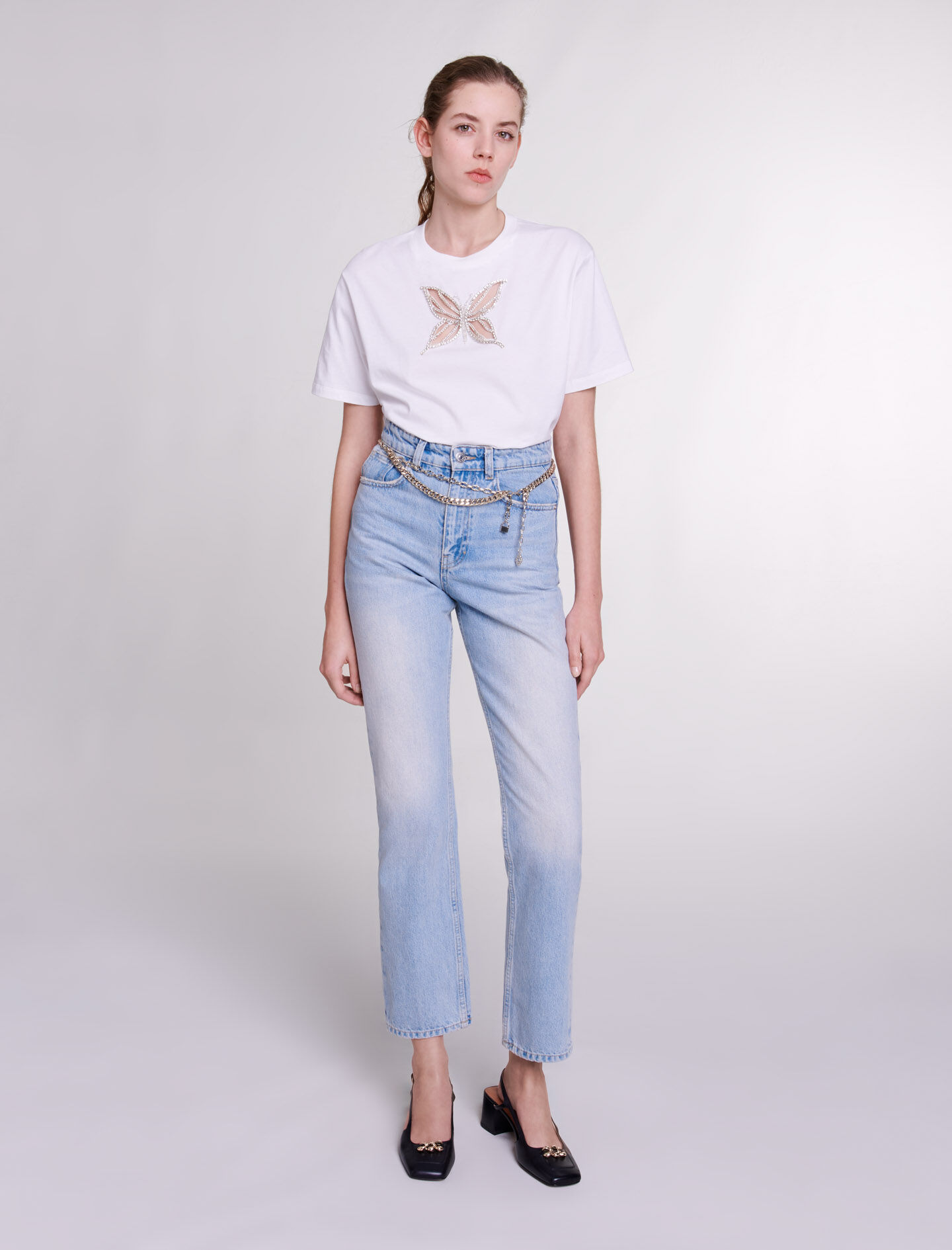 t shirt blue and white