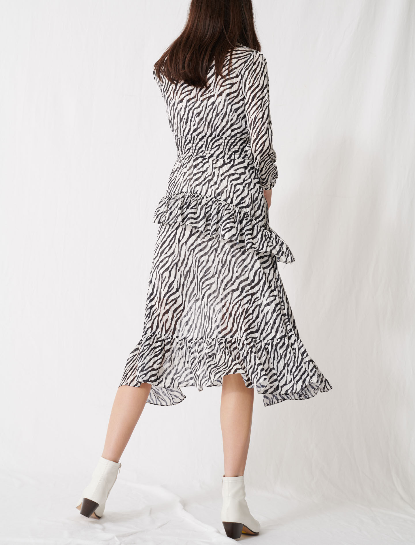 one piece dress black and white