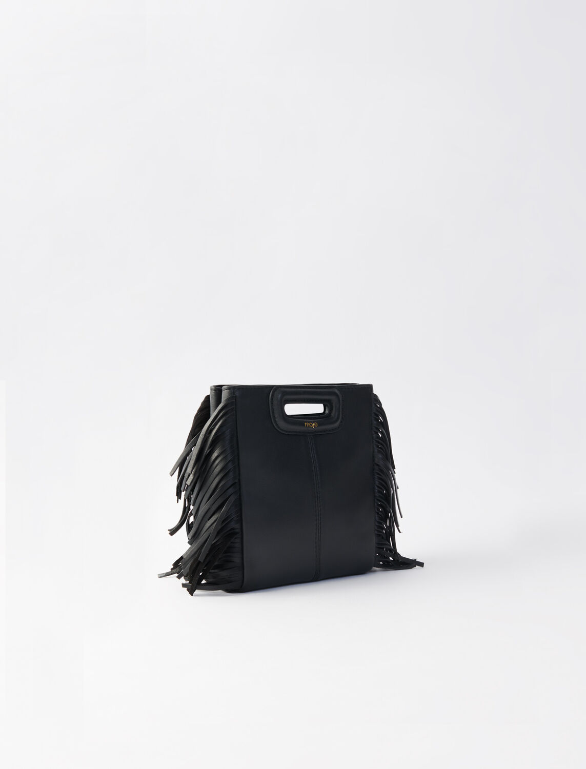 Leather mini M bag with chain - Bags - MAJE