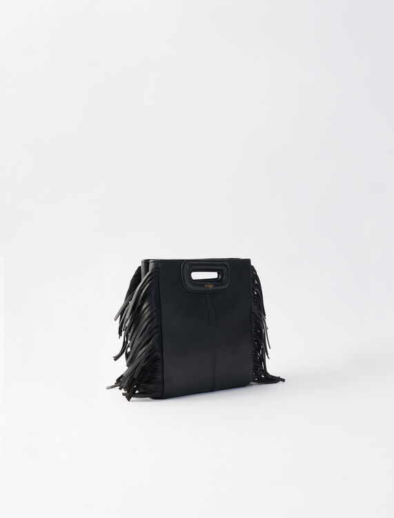 Leather mini M bag with chain -  - MAJE