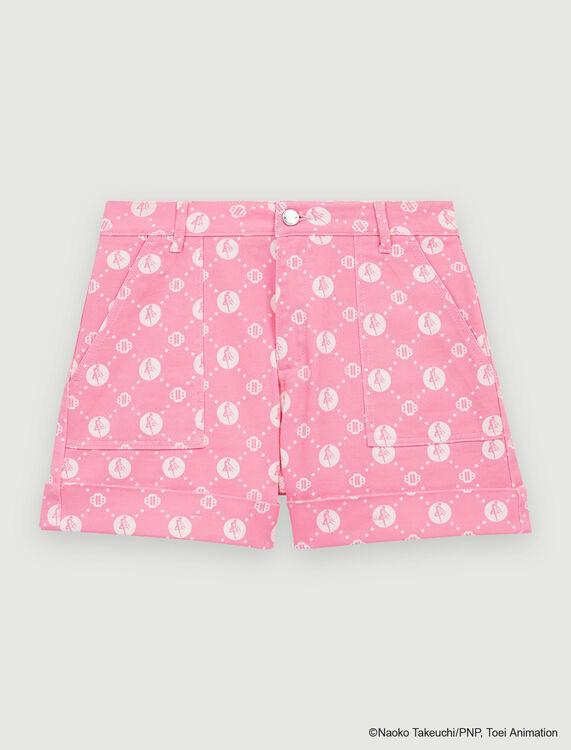 Sailor Moon monogrammed denim shorts : Skirts & Shorts color Pink