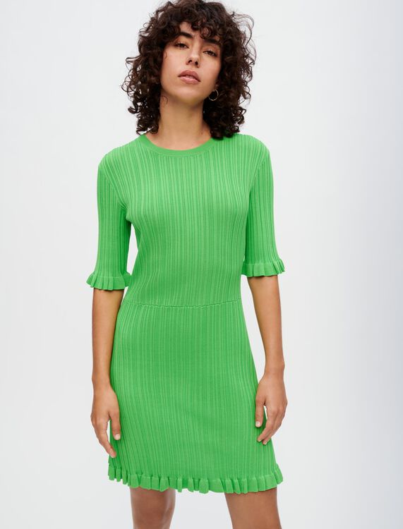 Knit dress with ruffles - Dresses - MAJE
