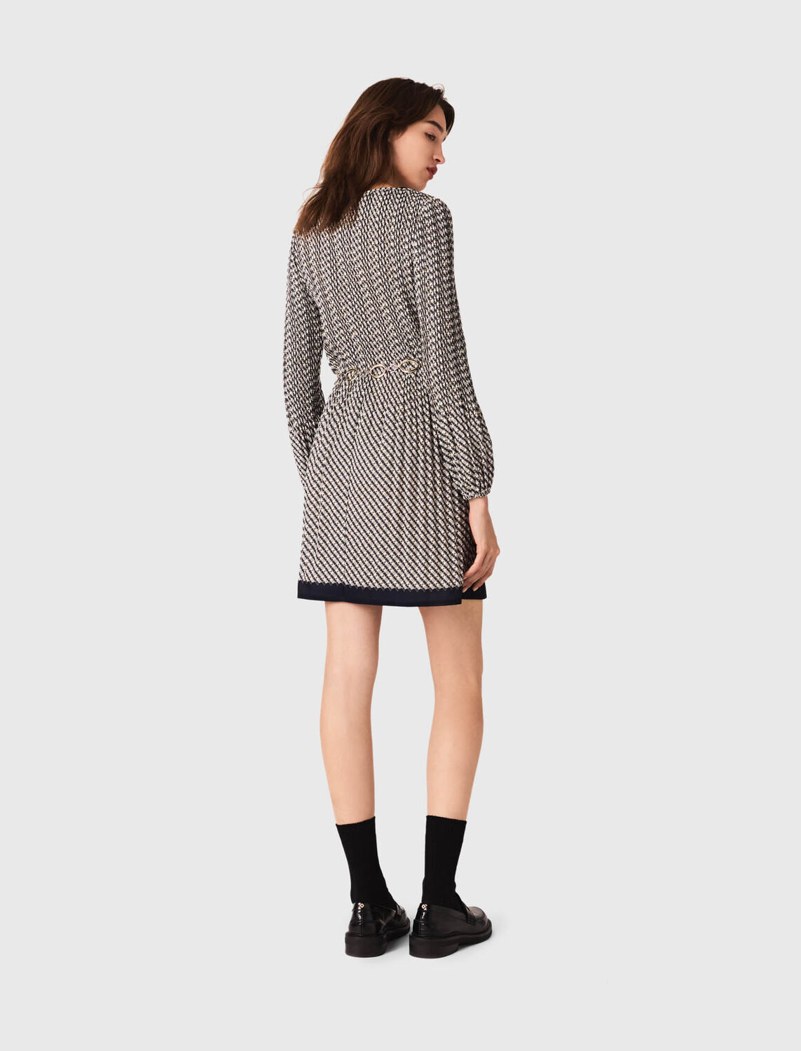Patterned pleated dress - Dresses - MAJE