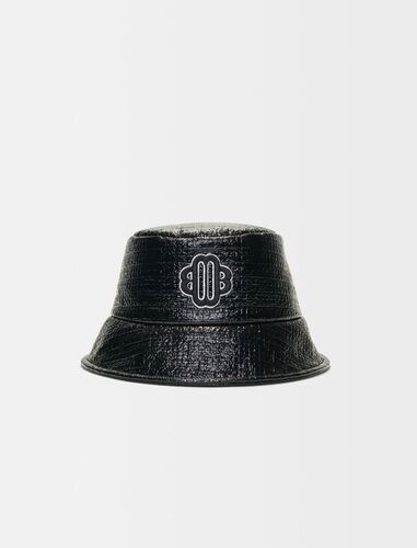 Maje Clover black vinyl sun hat : Other accessories color Black