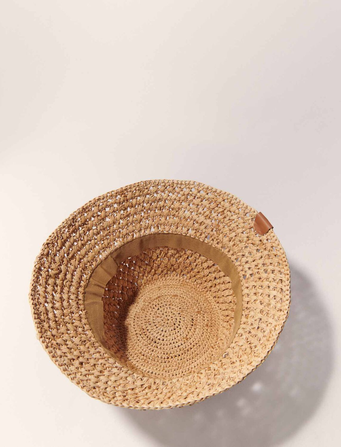 Crochet raffia bucket hat : Caps and bucket hats color Beige