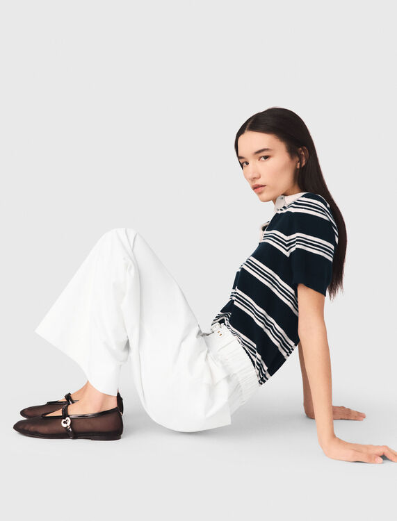 Wide-leg cotton trousers - Trousers & Jeans - MAJE