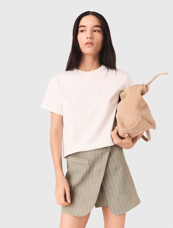 Layered linen blend shorts - Skirts & Shorts - MAJE