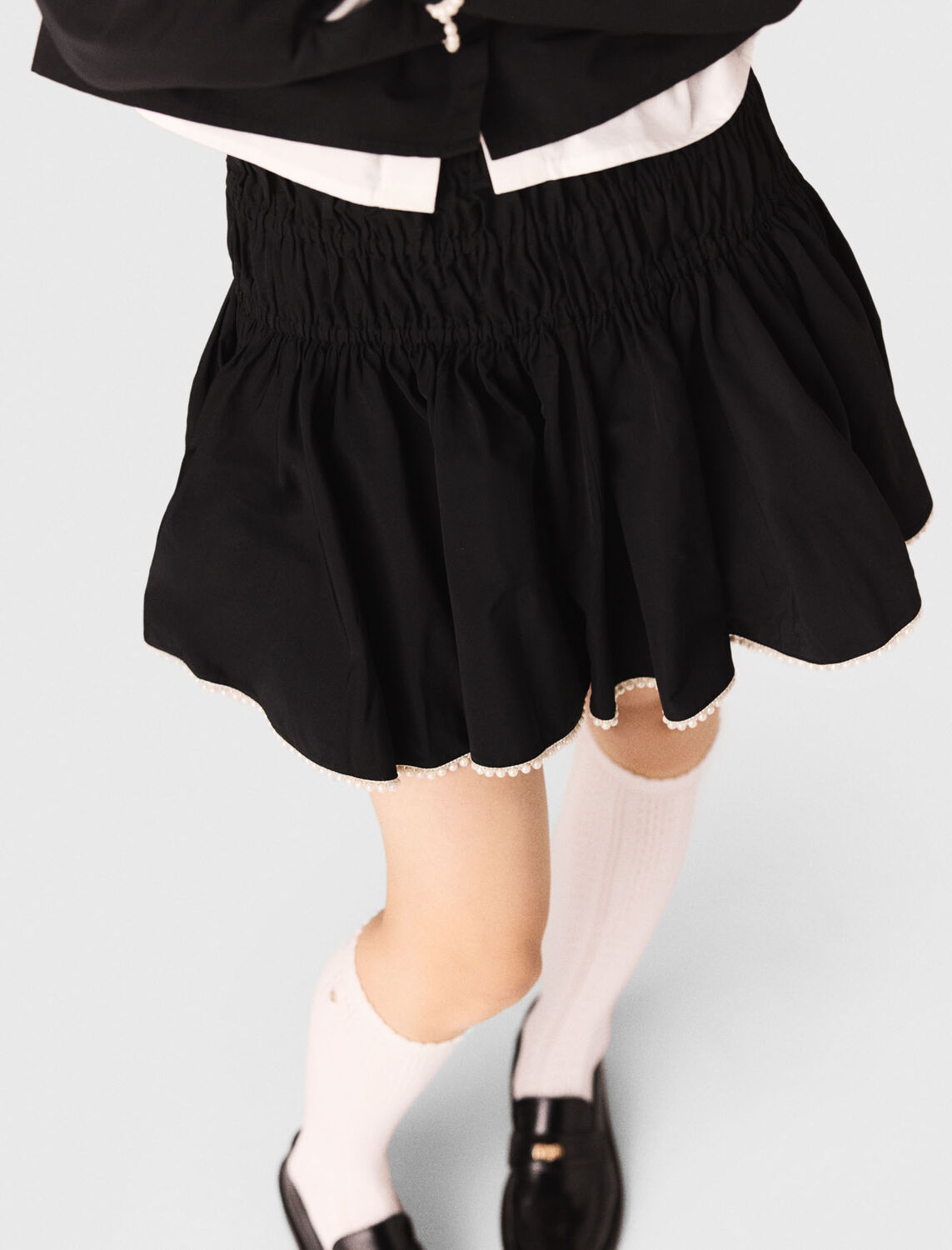 Beaded taffeta skirt : Skirts & Shorts color Black