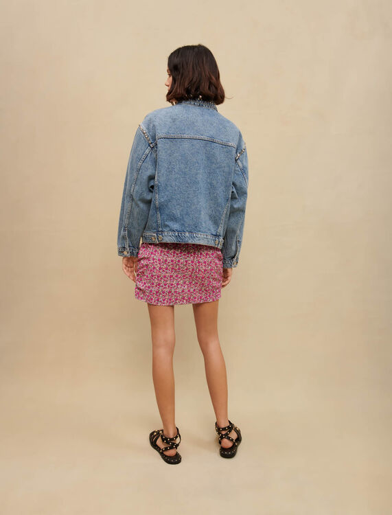 Denim jacket with rhinestones - Blazers - MAJE