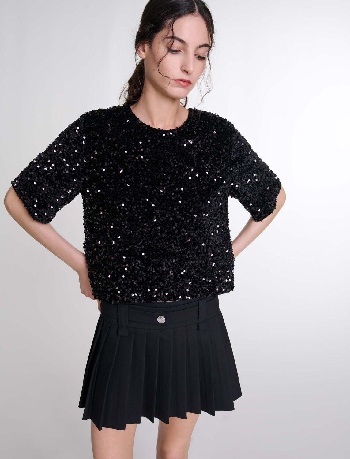 Sequinned velvet top : Fall-Winter Collection color 