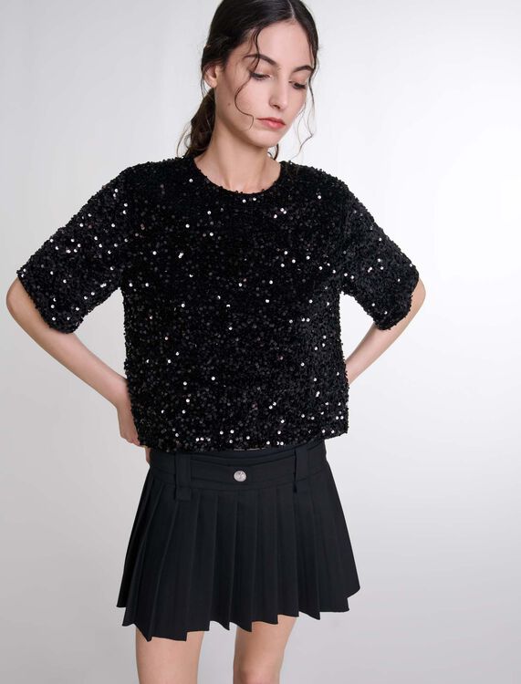 Sequinned velvet top - Fall-Winter Collection - MAJE