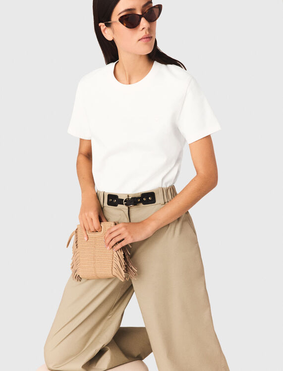 T-shirt with small embroidered logo - T-Shirts - MAJE