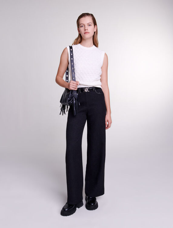 Sleeveless knit jumper : View All color Ecru