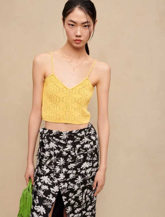 Openwork cropped top - Tops - MAJE
