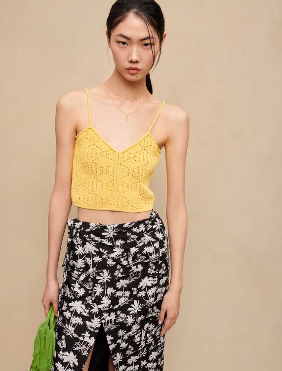 Openwork cropped top - Tops - MAJE