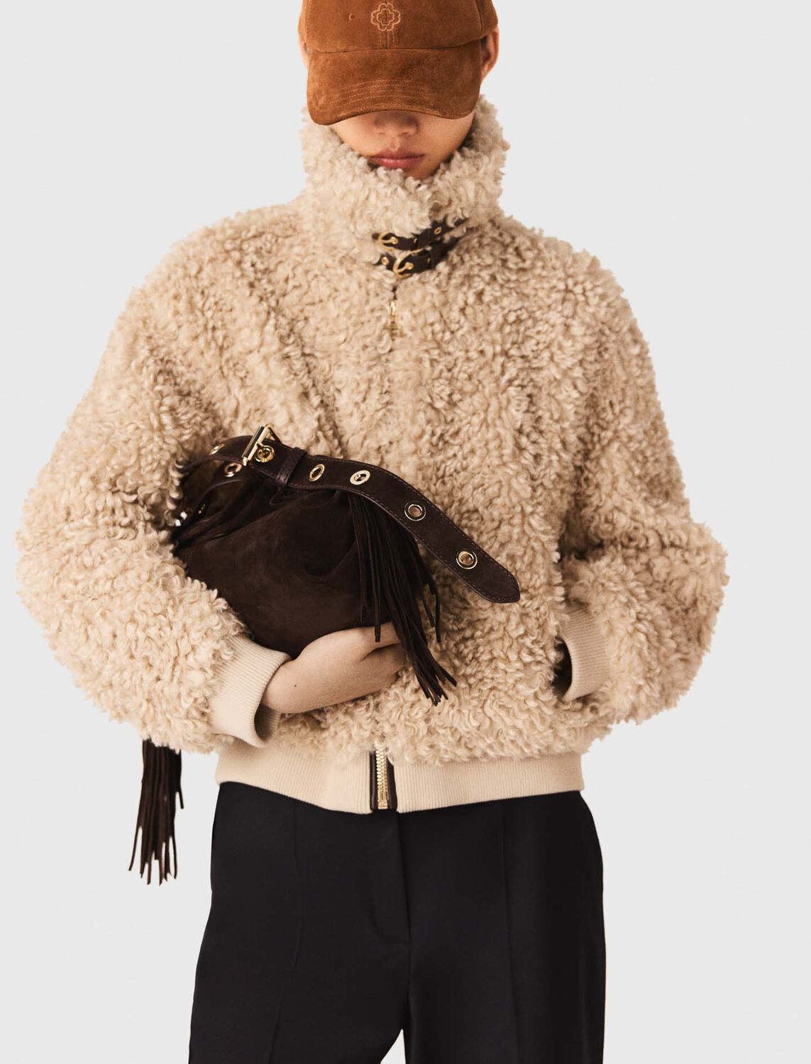 Suede cap : Caps and bucket hats color Camel