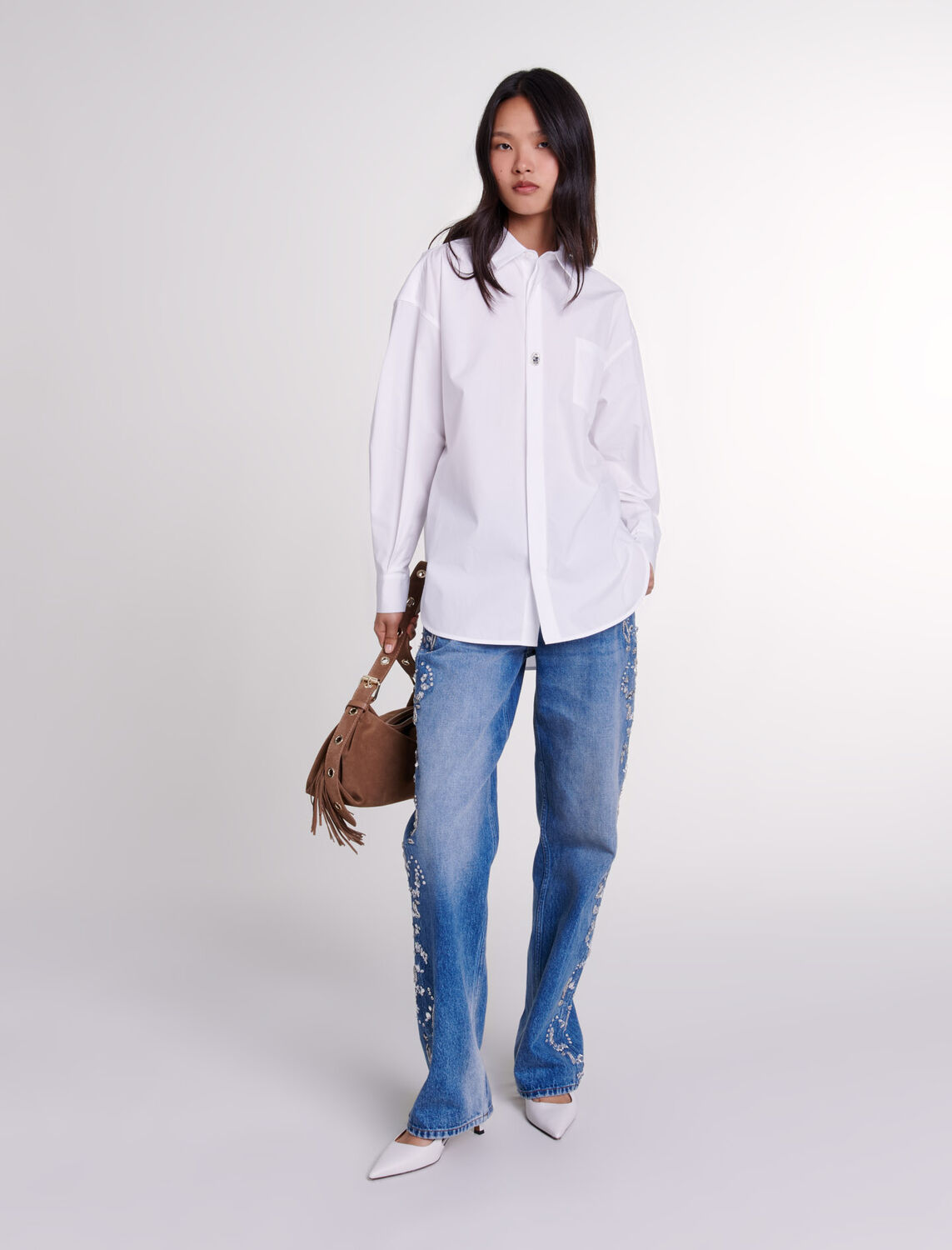Oversized poplin shirt - Fall-Winter Collection - MAJE