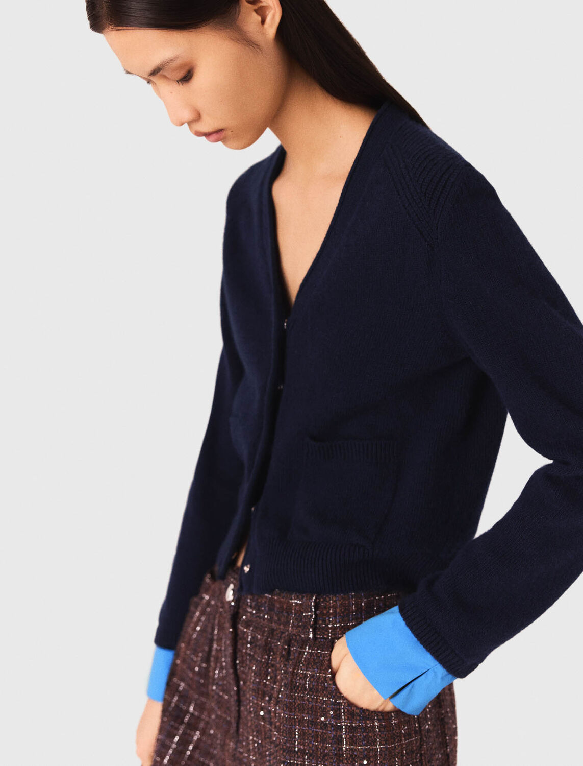 Cardigan with removable details - Sweaters & Cardigans - MAJE