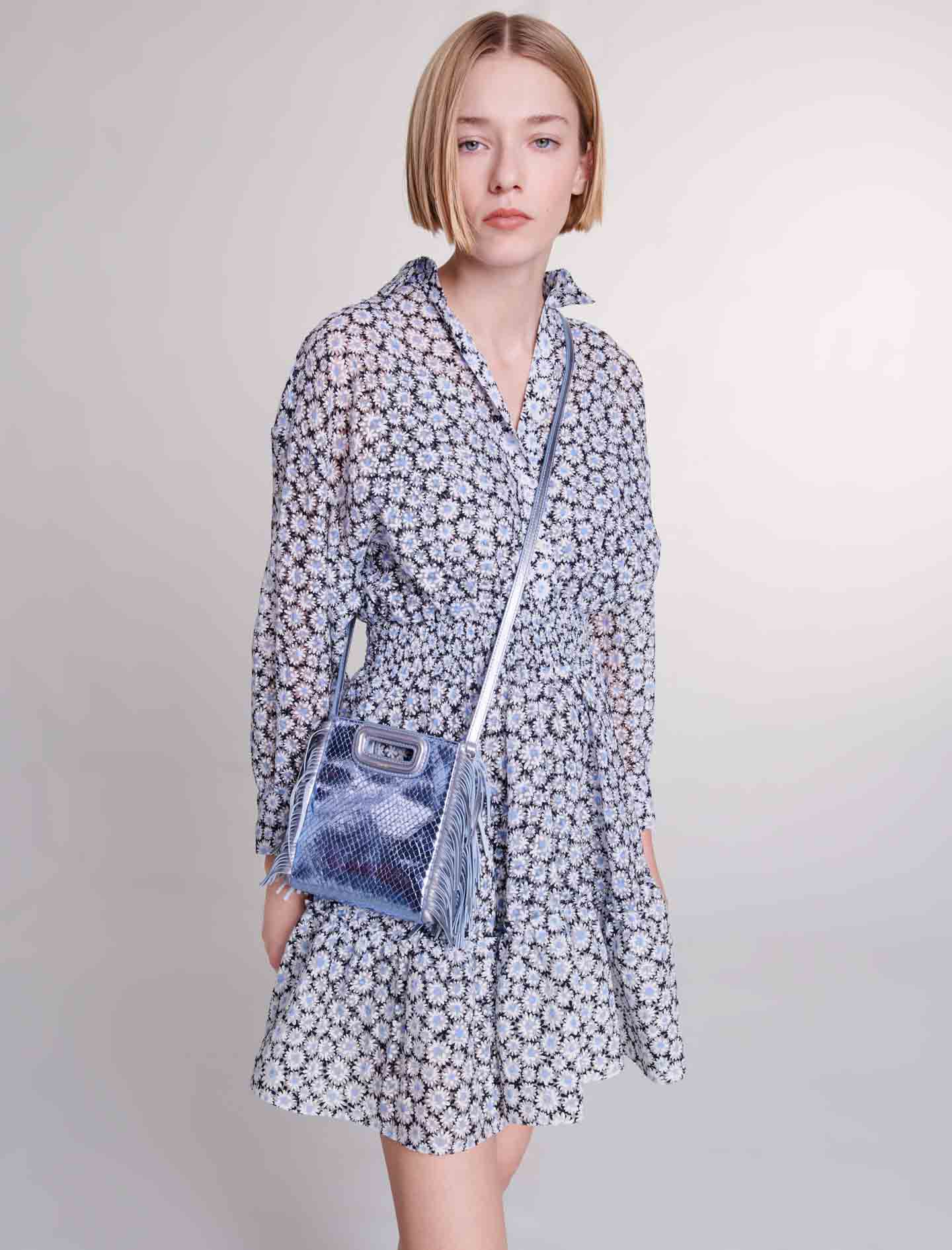 Maje long dress with daisy print new arrivals