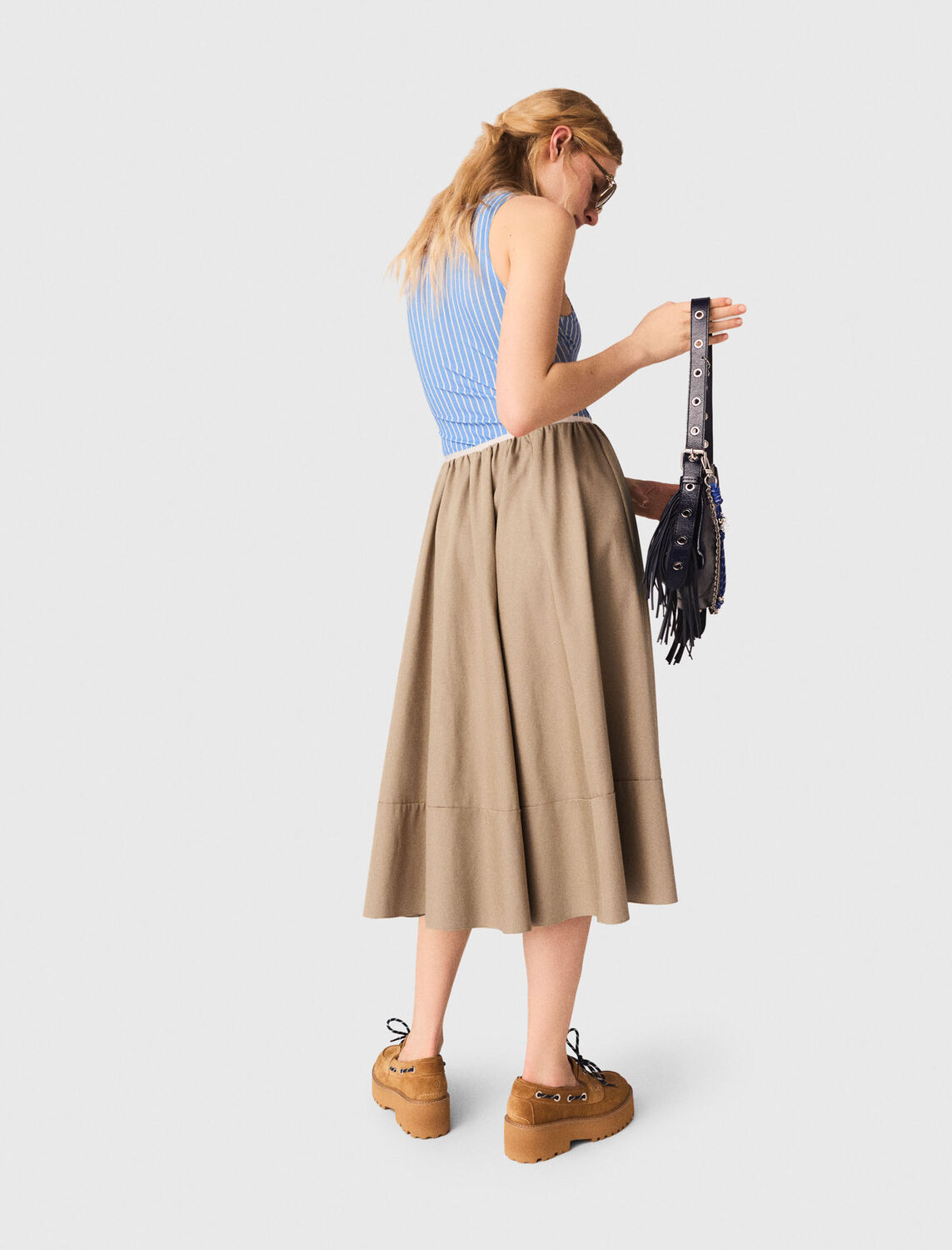 Mid-length cotton skirt - Skirts & Shorts - MAJE