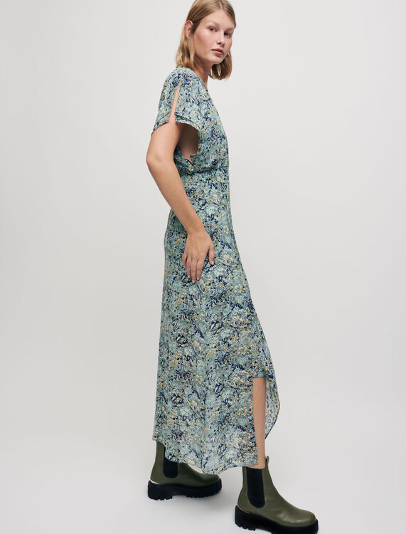 Printed chiffon scarf dress - Dresses - MAJE
