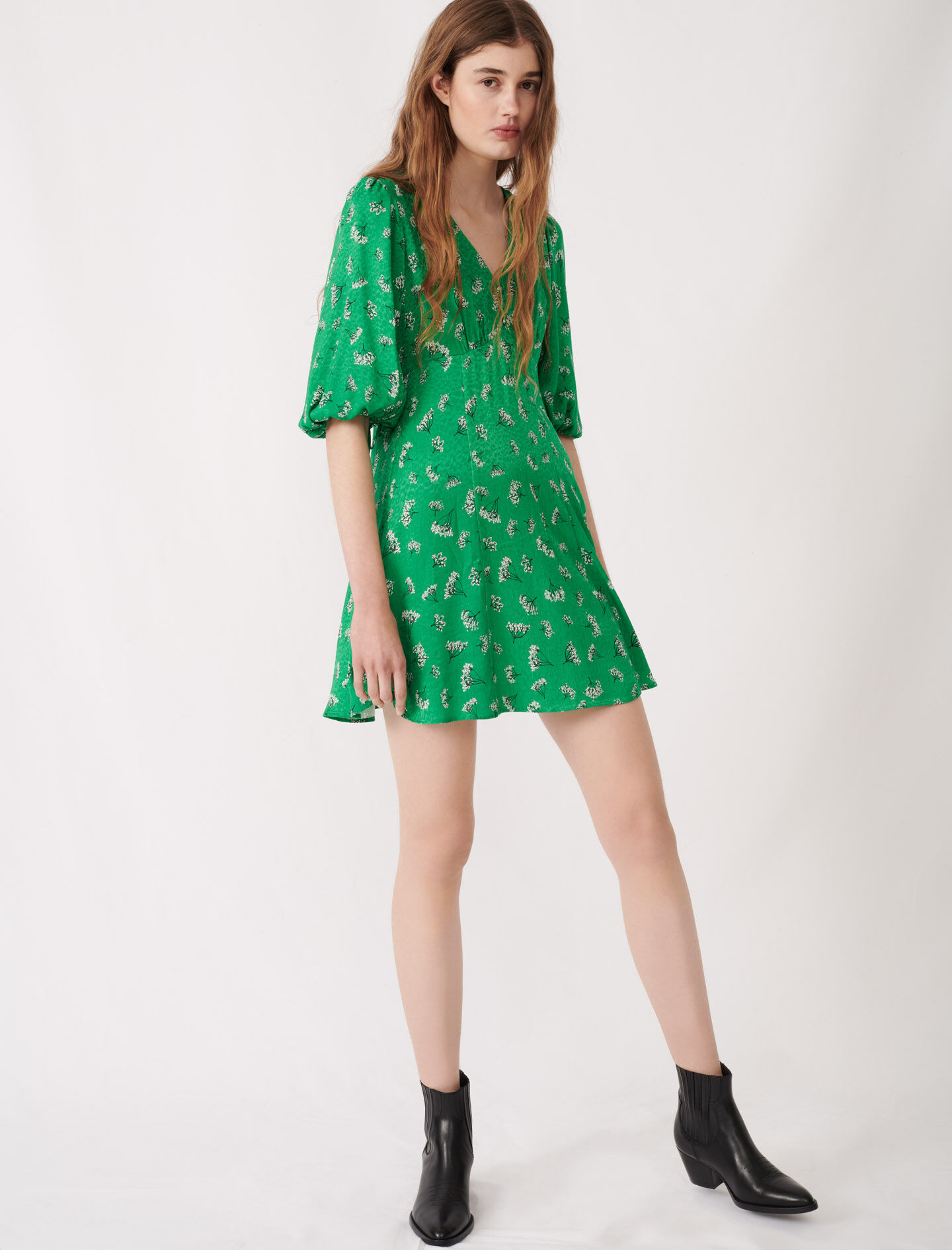 printed jacquard dress