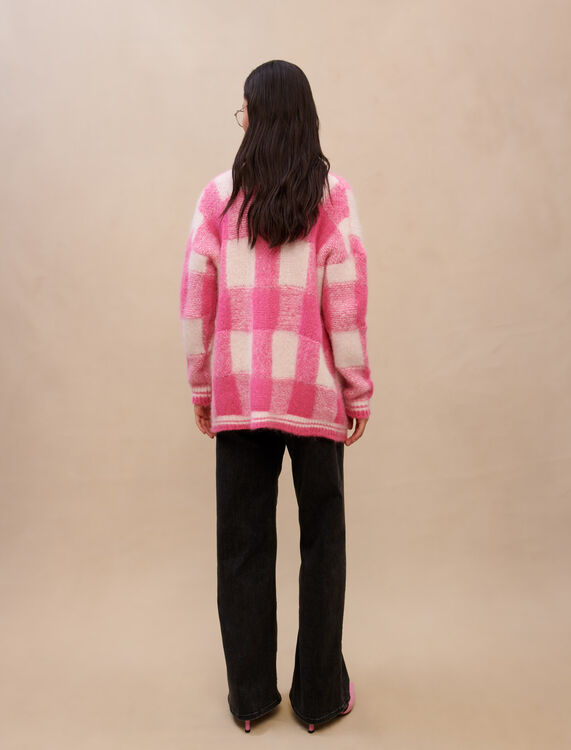 Checked jacquard cardigan - Cardigans & Sweaters - MAJE