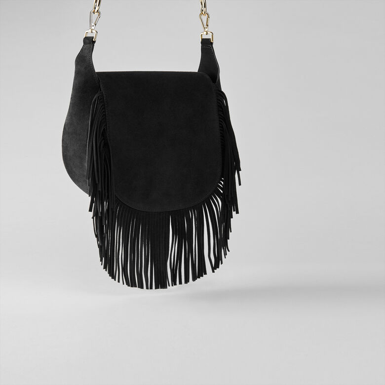 Leather and suede fringe Gyps GM handbag : Bags color 
