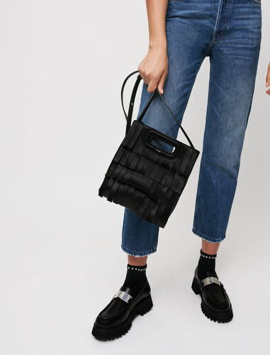 粗流苏羊皮背提包 : M Bag 顏色 黑色/BLACK