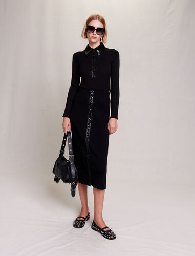 Knit maxi skirt : Skirts & Shorts color Black