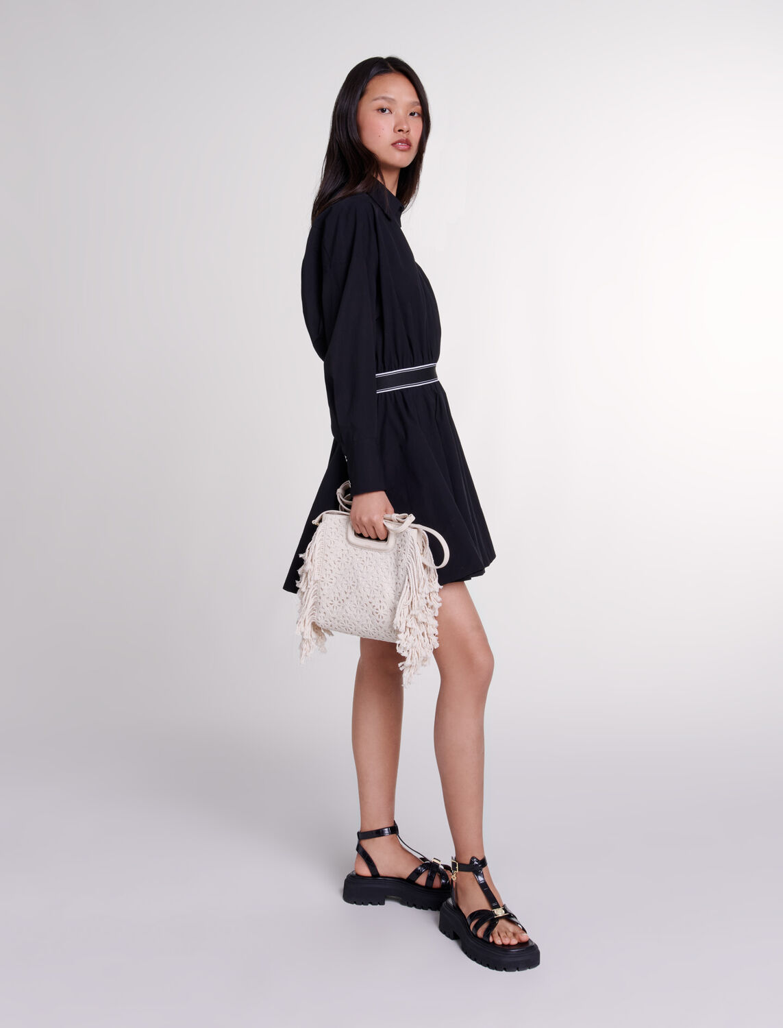 Short elasticated shirt dress - Fall-Winter Collection - MAJE