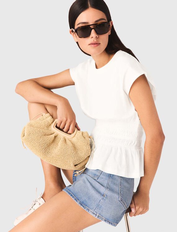 Fitted pleated T-shirt - T-Shirts - MAJE