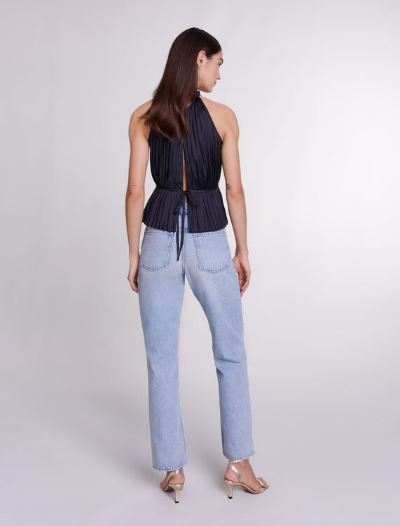 Pleated satin top - Tops - MAJE
