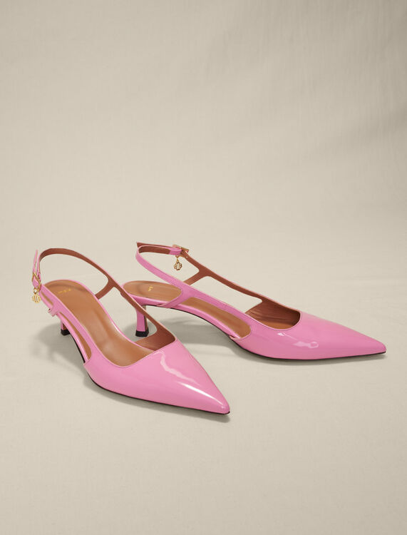 Lacquered pink heels - Sling-Back & Sandals - MAJE