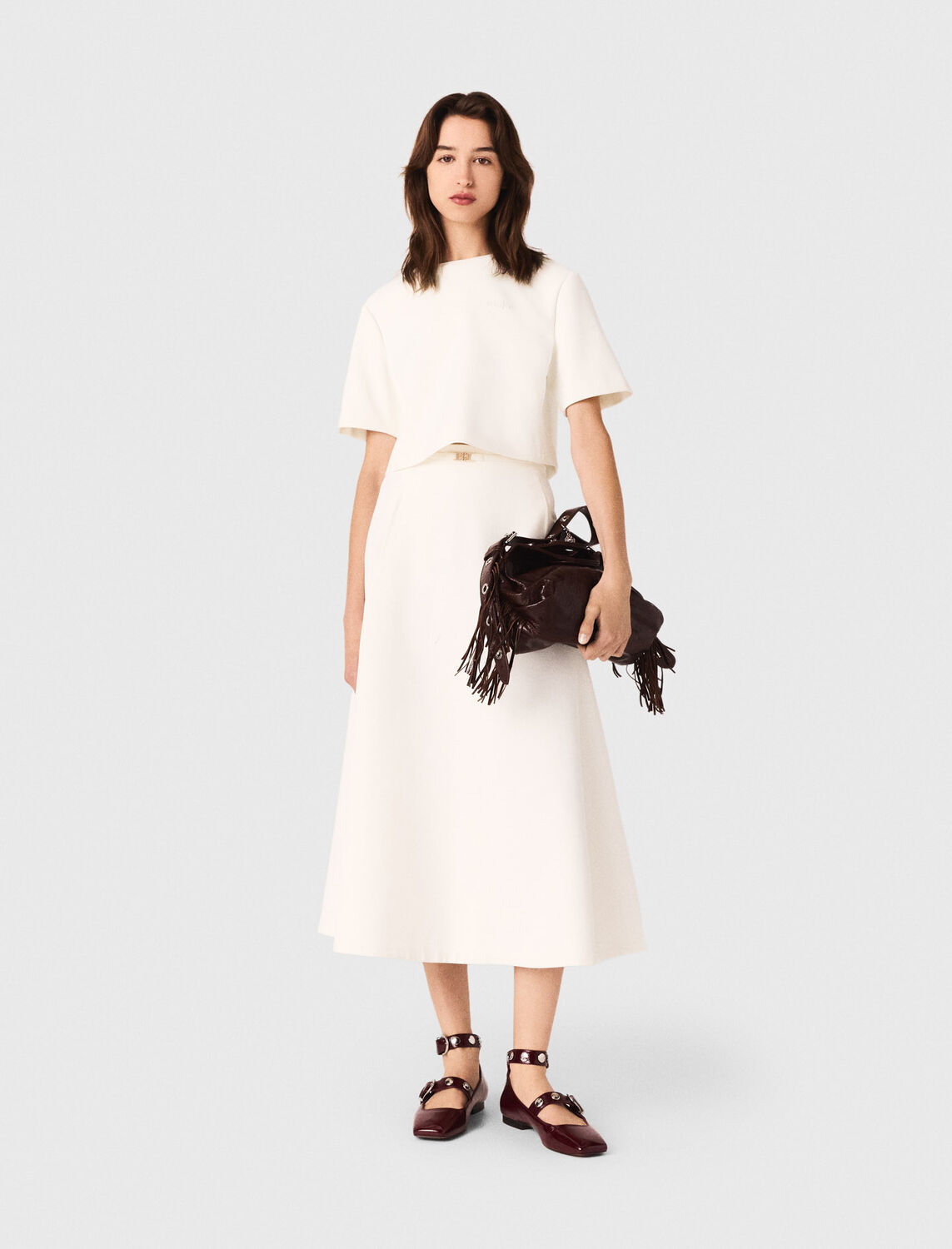 Heavy crepe short top - Tops - MAJE