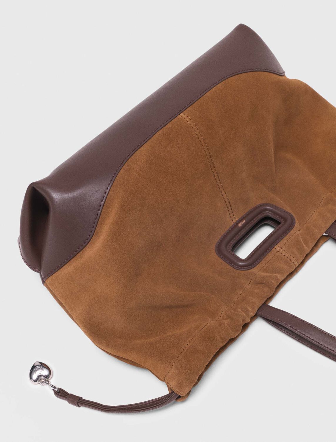 Leather and suede M Tote bag -  - MAJE