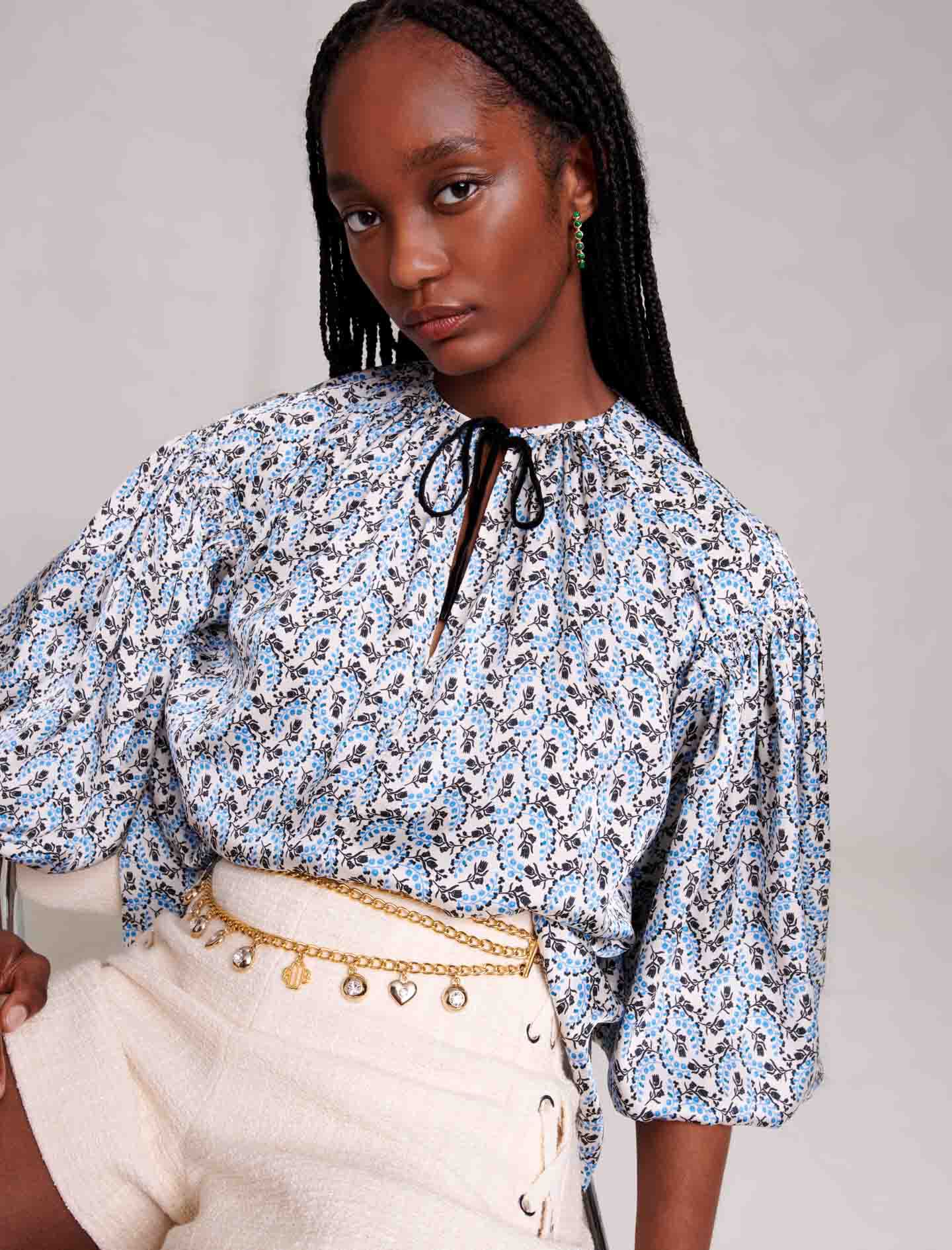 123LIPETILA Loose fitting satin look blouse